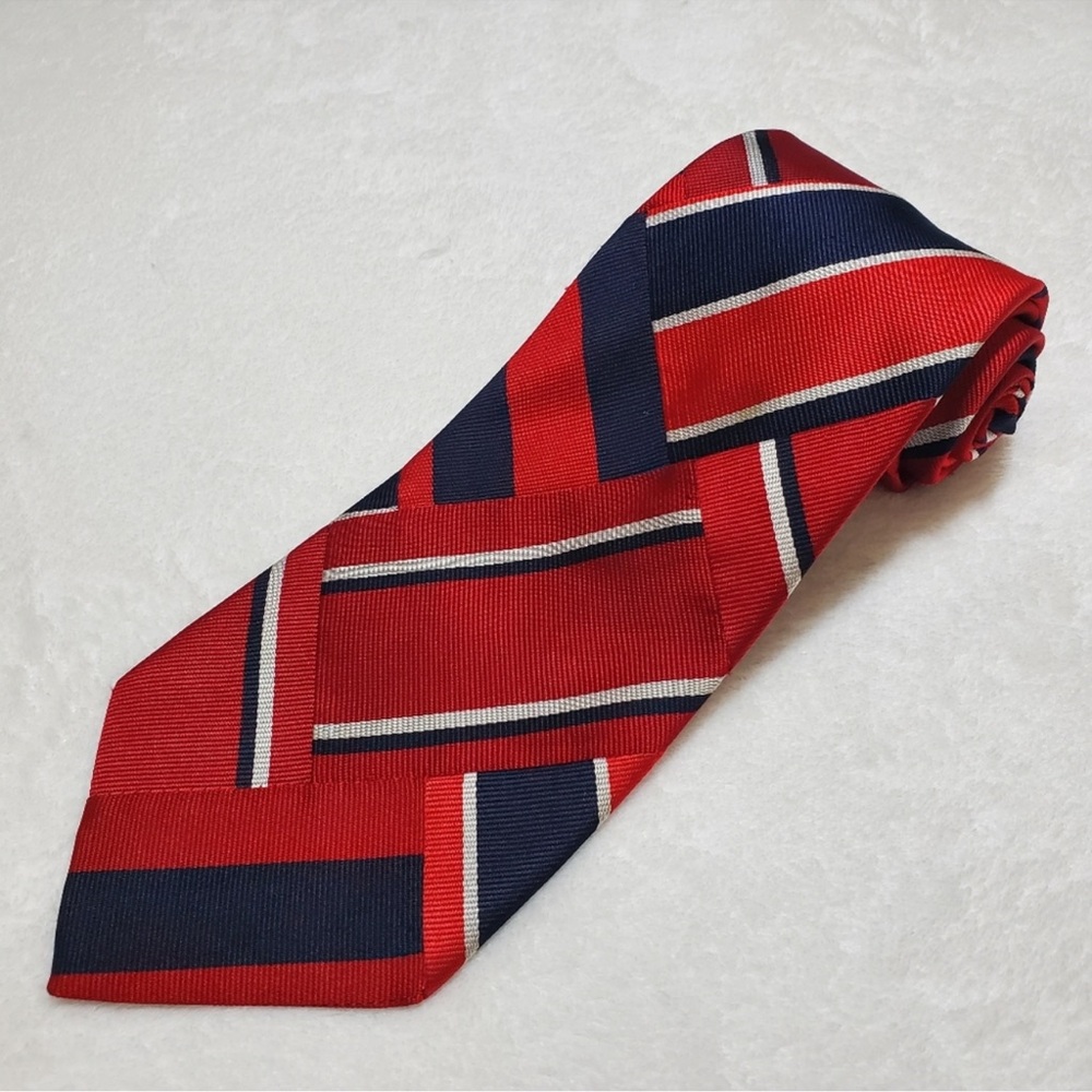 Robert Talbott Men's Red Blue White Silk Tie. Size OS